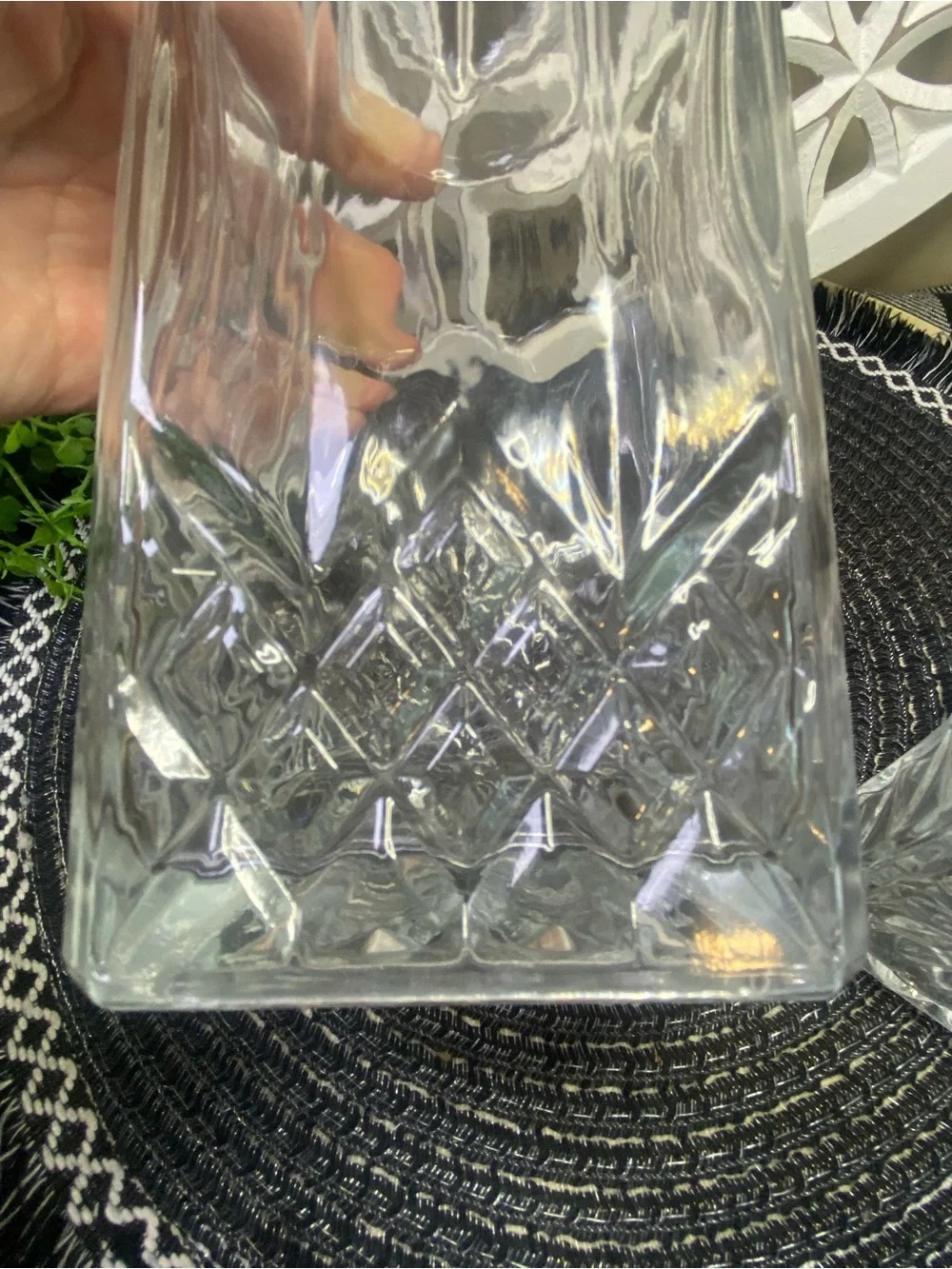 Vintage Bormioli Rocco Square Decanter With Square Topper 32oz & 9‎ 1/2